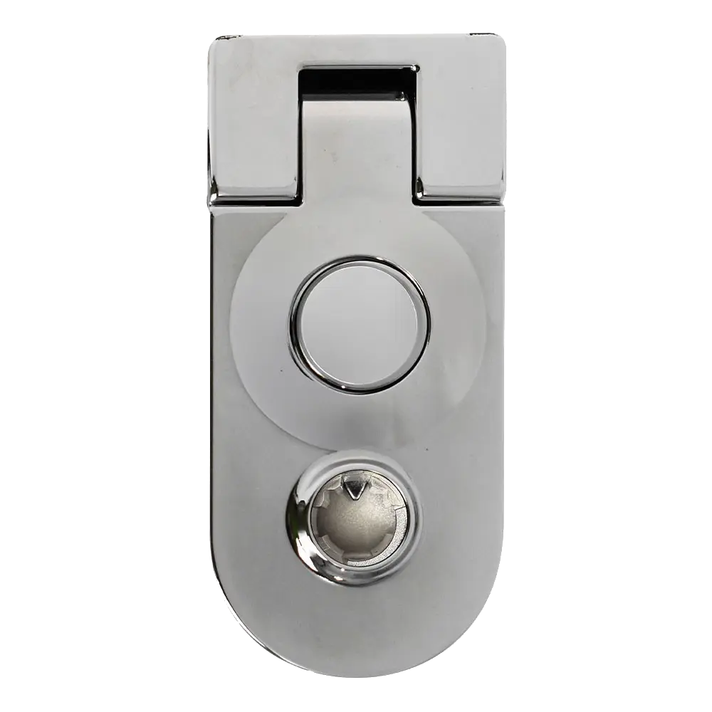 Round End Push Button Compression Latch for RV and caravans Silver