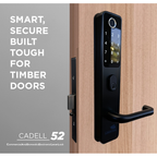 CADELL52 in matte black fitted to a timber door