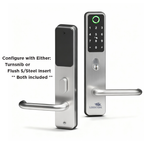 CADELL52 inside handle with turn snib or flush insert, and the outside handle with keypad and fingerprint reader